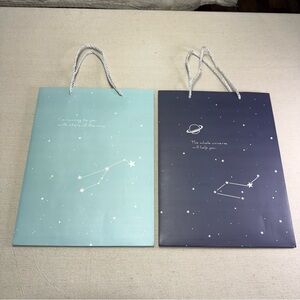 Star Constellation Gift Bags - Teal & Navy Set - NWT